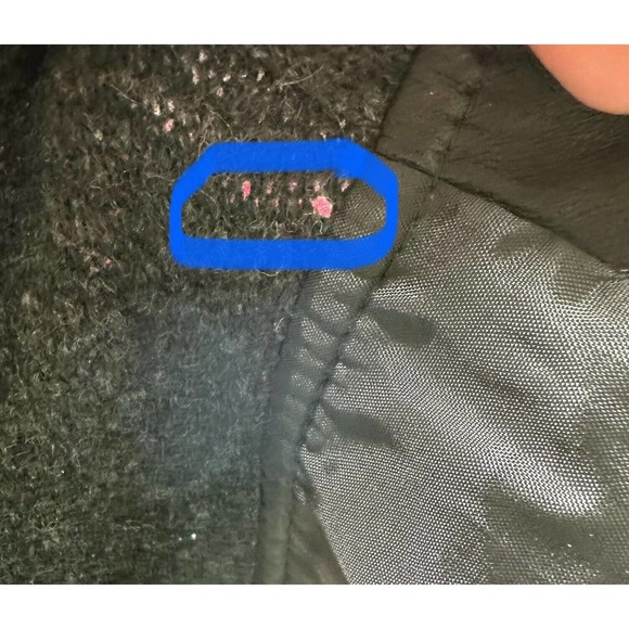 Pendleton Jacket‎ Women's Sz XL Lambs Wool & Leather Grey & Black Front Pockets - Picture 11 of 12